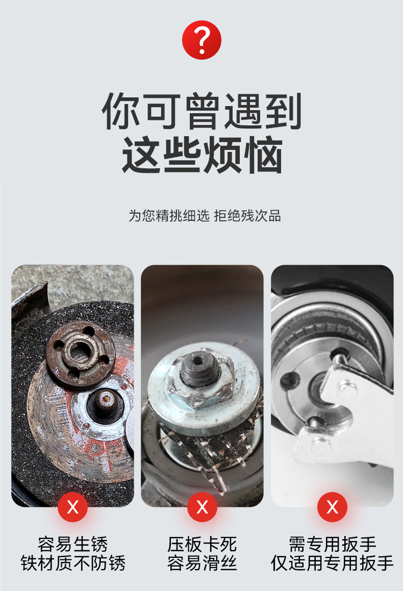 A set of fourth-generation universal plum blossom-shaped hand-disassemblable smiling face type Angle grinder pressure plate cover for Angle grinder pic 4