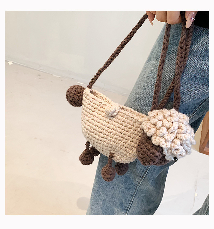 手工编织包包diy针织毛线包可爱卡通小羊编织包单肩斜挎包女成品详情26