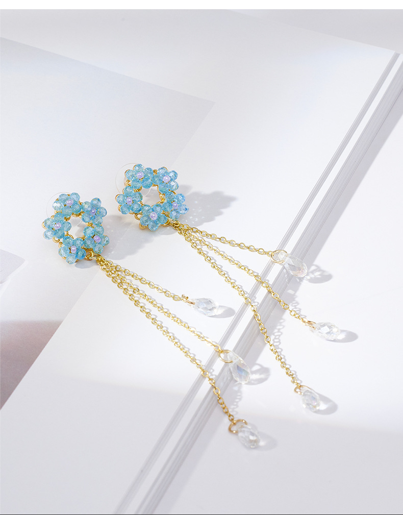 闪耀国风水晶耳环中古饰品复古高级感耳饰18K金耳环详情2