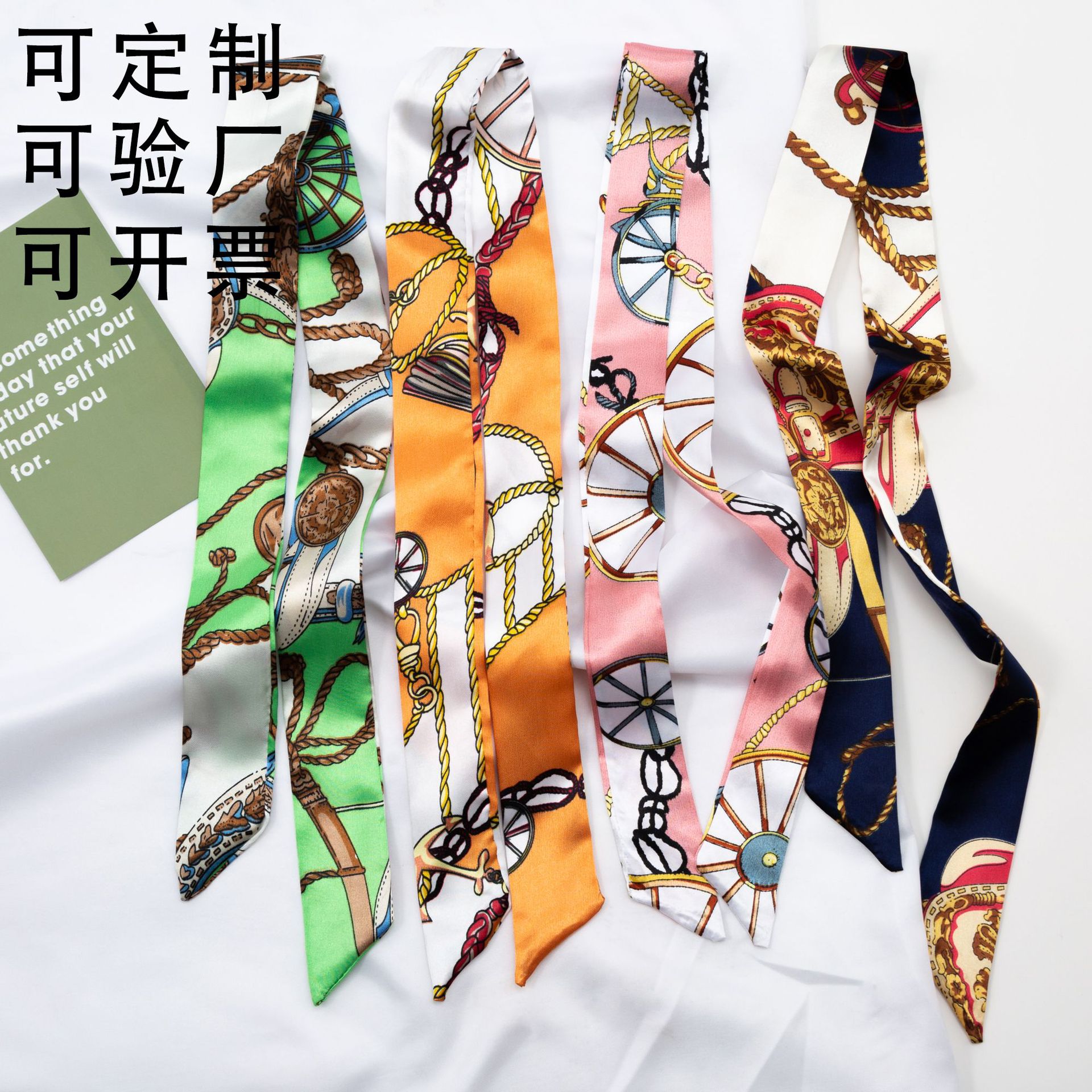 2025 Small silk scarf, hair band, long silk scarf, hair band, silk ribbon, Suzhou and Hangzhou souvenir packaging box, silk scarf pic 4