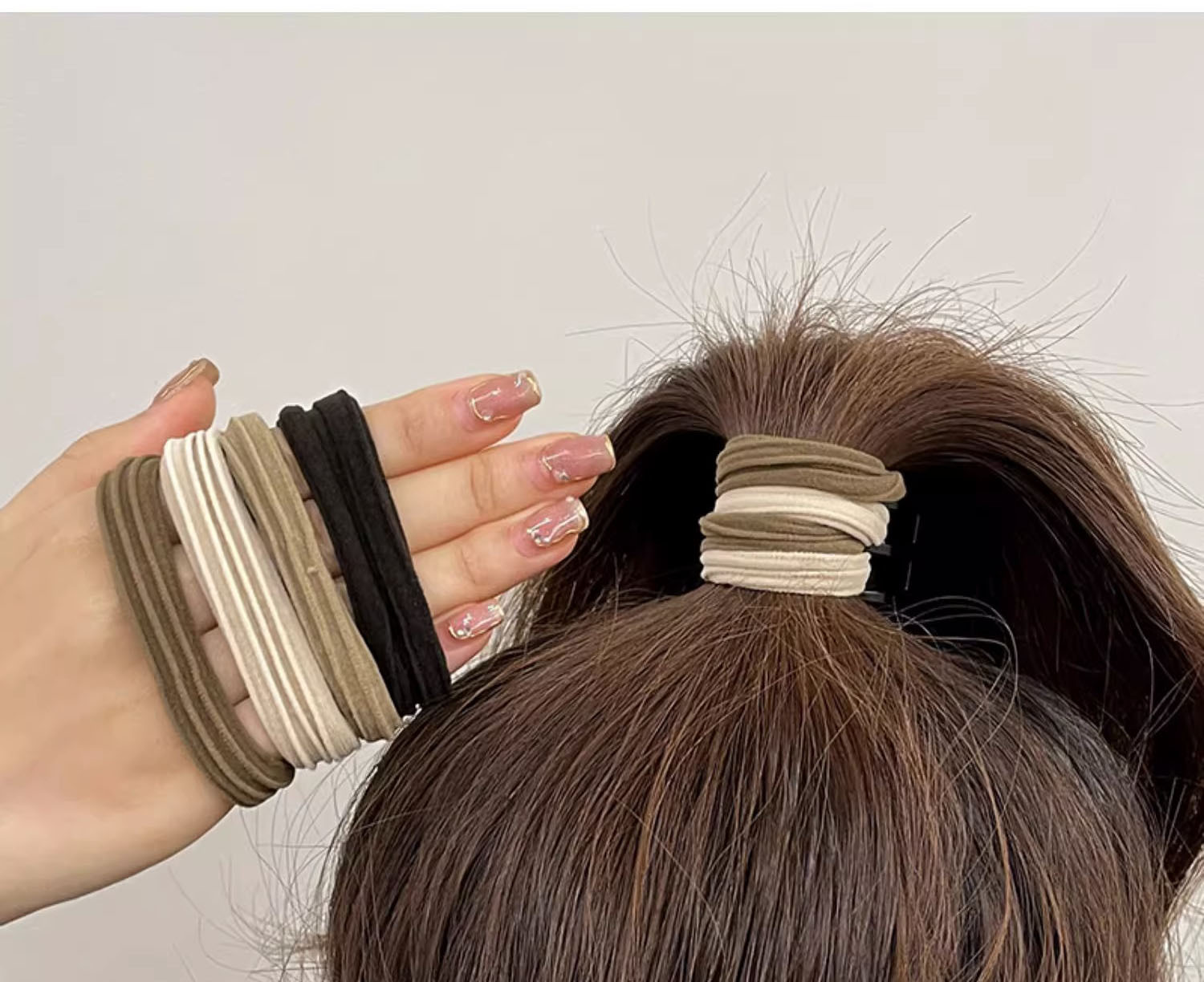 皮筋女扎头绳橡皮筋发圈加粗高弹力耐用学生黑色发绳皮套成人头饰详情2