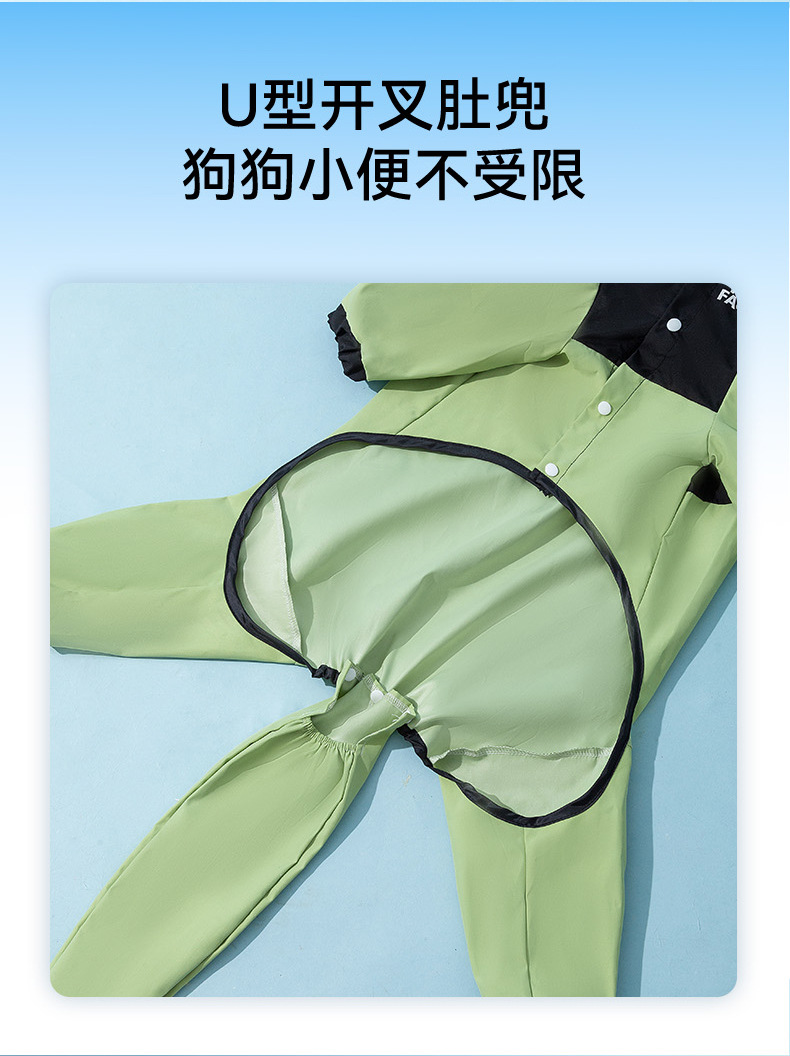 Cross-border foreign trade dog fashion patchwork Golden Retriever large dog raincoat, medium and large dog four-legged full coverage waterproof pet raincoat pic 12
