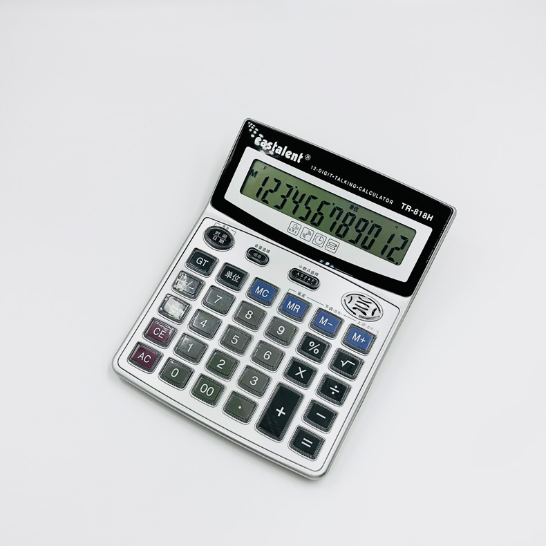 Dongfang Ling Voice Large Screen crystal key office 12-digit calculator Factory direct sales and wholesale, real person voice pic 2