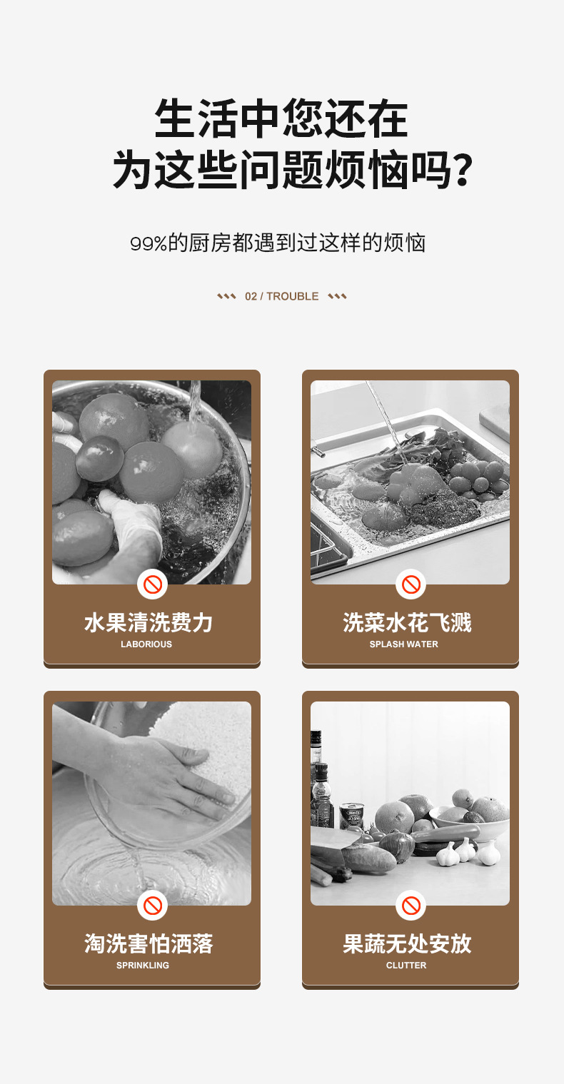 沥水篮多功能洗菜盆淘米神器带手柄厨房新款洗水果盆子大容量大号详情2