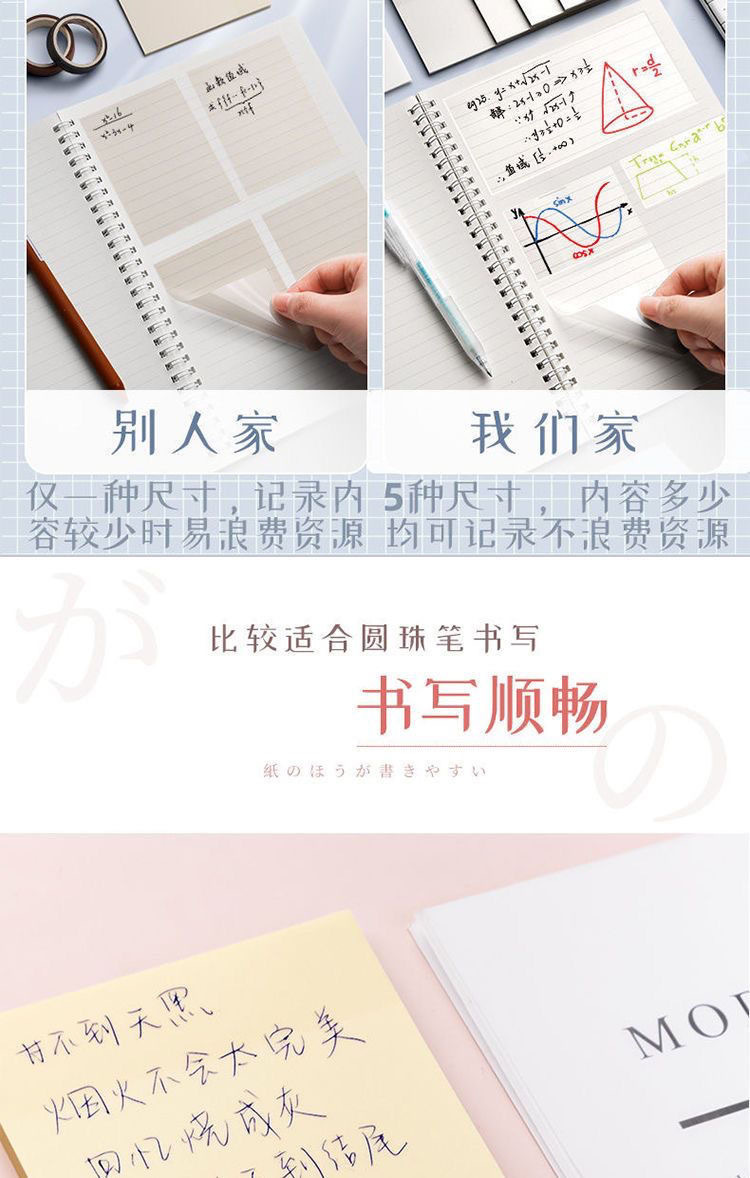 Transparent sticky notes, Japanese-style, can be stuck on high-appearance-level Korean Instagram student sticky note stickers, waterproof and writable pic 12
