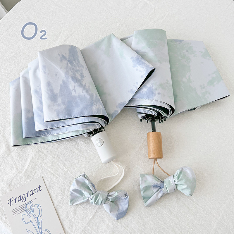 渐变遮阳雨伞晴雨两用女三折黑胶防晒伞防紫外线太阳伞折叠自动伞详情9