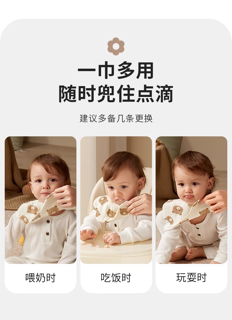婴儿纱布口水巾纯棉围嘴a类新生儿小宝宝防吐奶纱布围兜母婴用品详情26