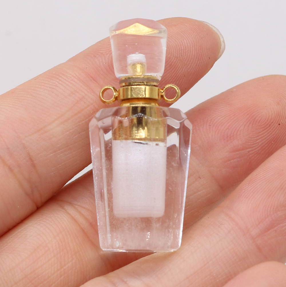 Exquisite natural semi-precious stone perfume bottles, white crystal, various shapes, DIY accessories, fashionable and exquisite wholesale production pic 13