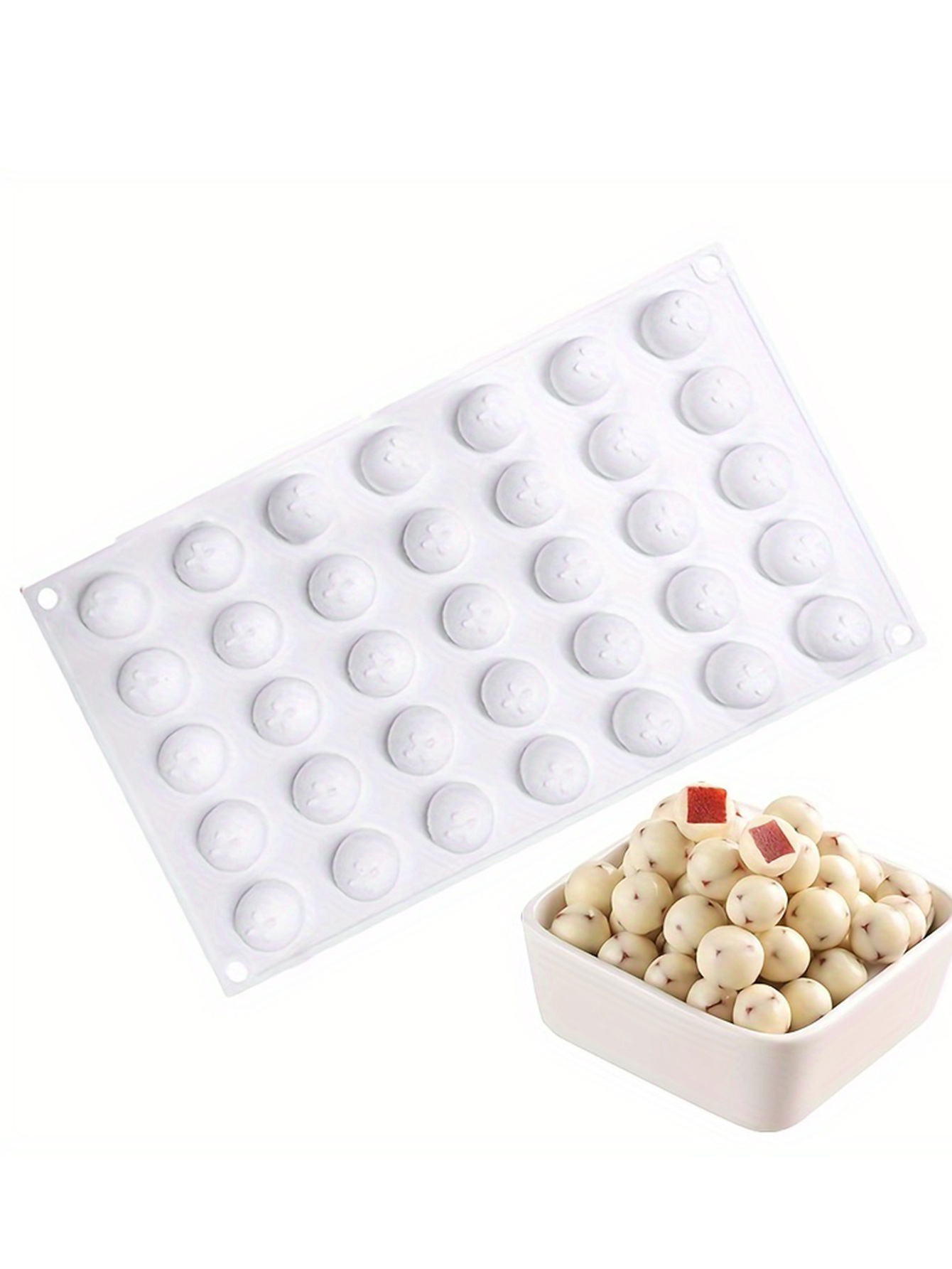 35g mooncake runny filling mold, bowl cake filling, small semi-spherical silicone mousse mold for baking pic 3