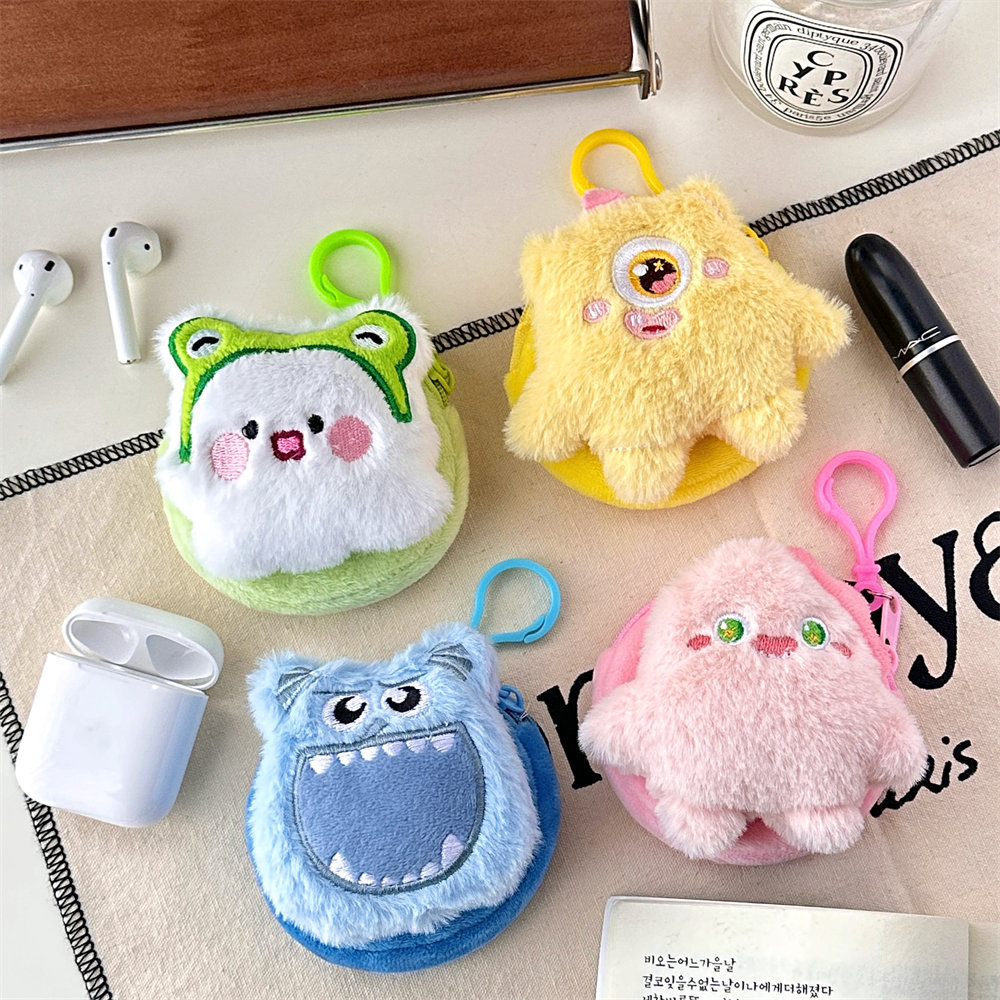 新款可爱毛绒迷你零钱包少女装饰挂件创意卡通耳机收纳包挂饰批发详情15
