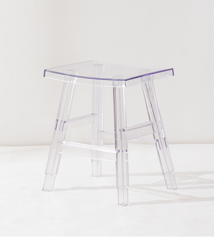 Nordic Star designer transparent backrest popular bar stool, front desk bar, coffee shop, milk tea shop high bar stool and chair pic 2