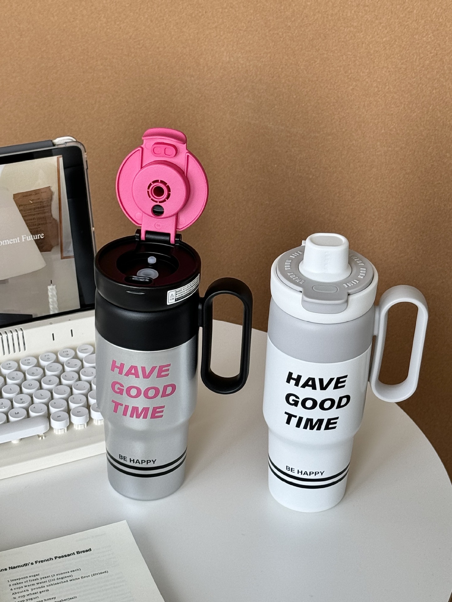 新款花语双饮保温杯女大容量冰霸杯学生高颜值茶漏不锈钢水杯子详情17