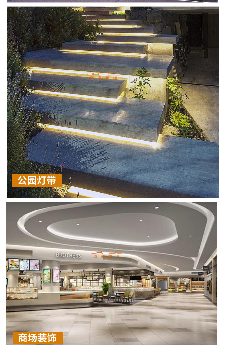 跨境cob灯带led条自粘220V户外防水高压灯条110v家用硅胶柔性灯帶详情15