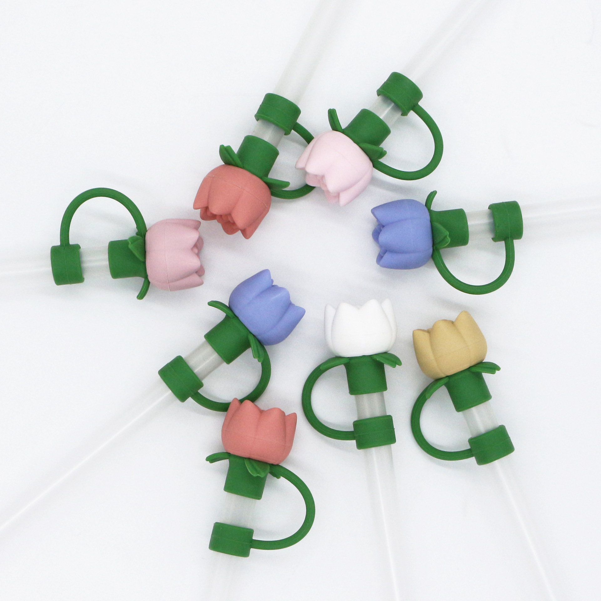 Amazon 3D silicone 10mm straw cap, cross-border cute rose straw, dust-proof and recyclable straw cap pic 17