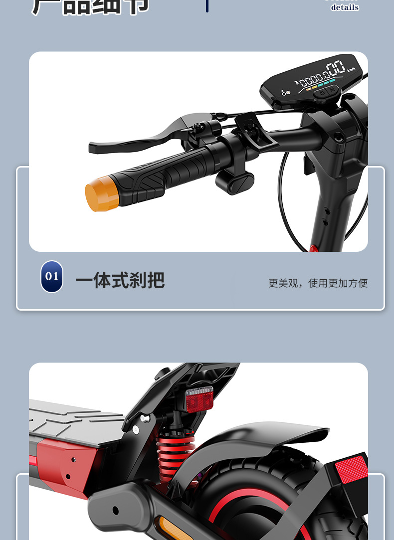 Wholesale of 48V electric scooters with lithium batteries, adult folding chauffeur mini mounts, and small commuter electric vehicles pic 11