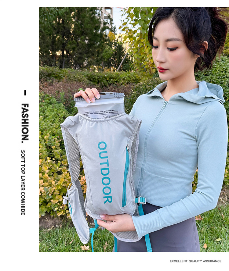 新款多功能尼龙跑步背包安全反光运动背包水袋背包骑行包详情25