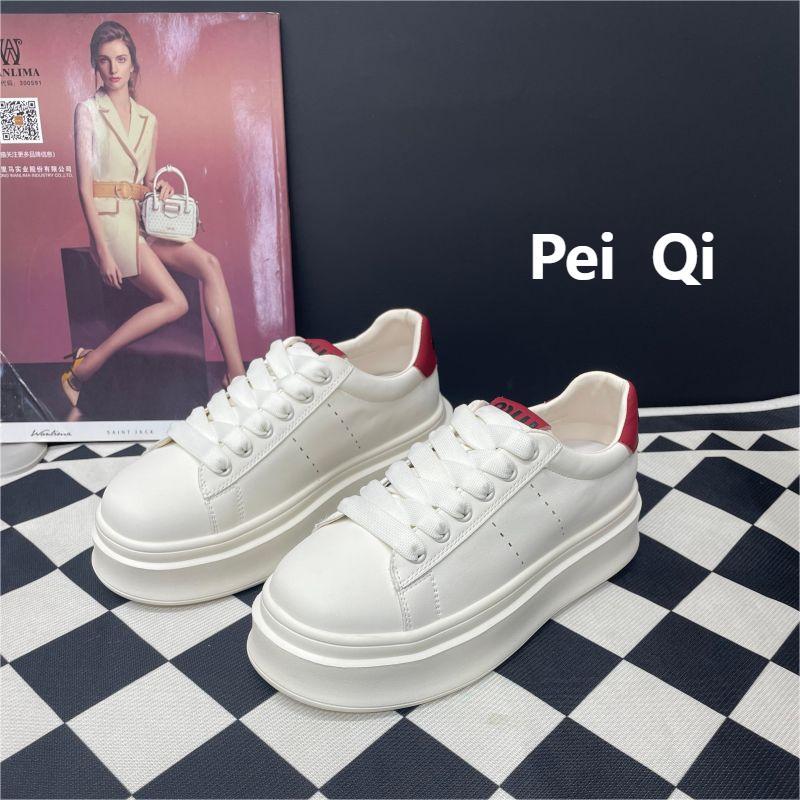 发泡底真皮小白鞋女2024春秋新款简约百搭厚底板鞋休闲学院风女鞋详情13