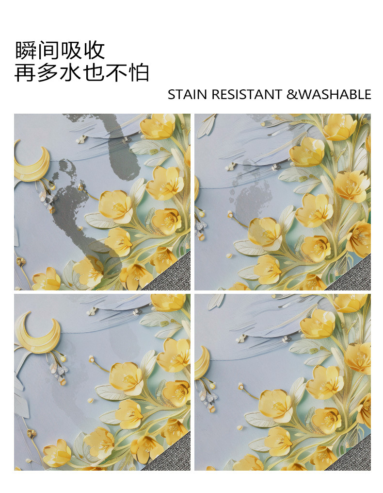 膨胀风3D油画浴室垫家用卫生间进门吸水地垫防滑硅藻泥地垫厕所垫详情6