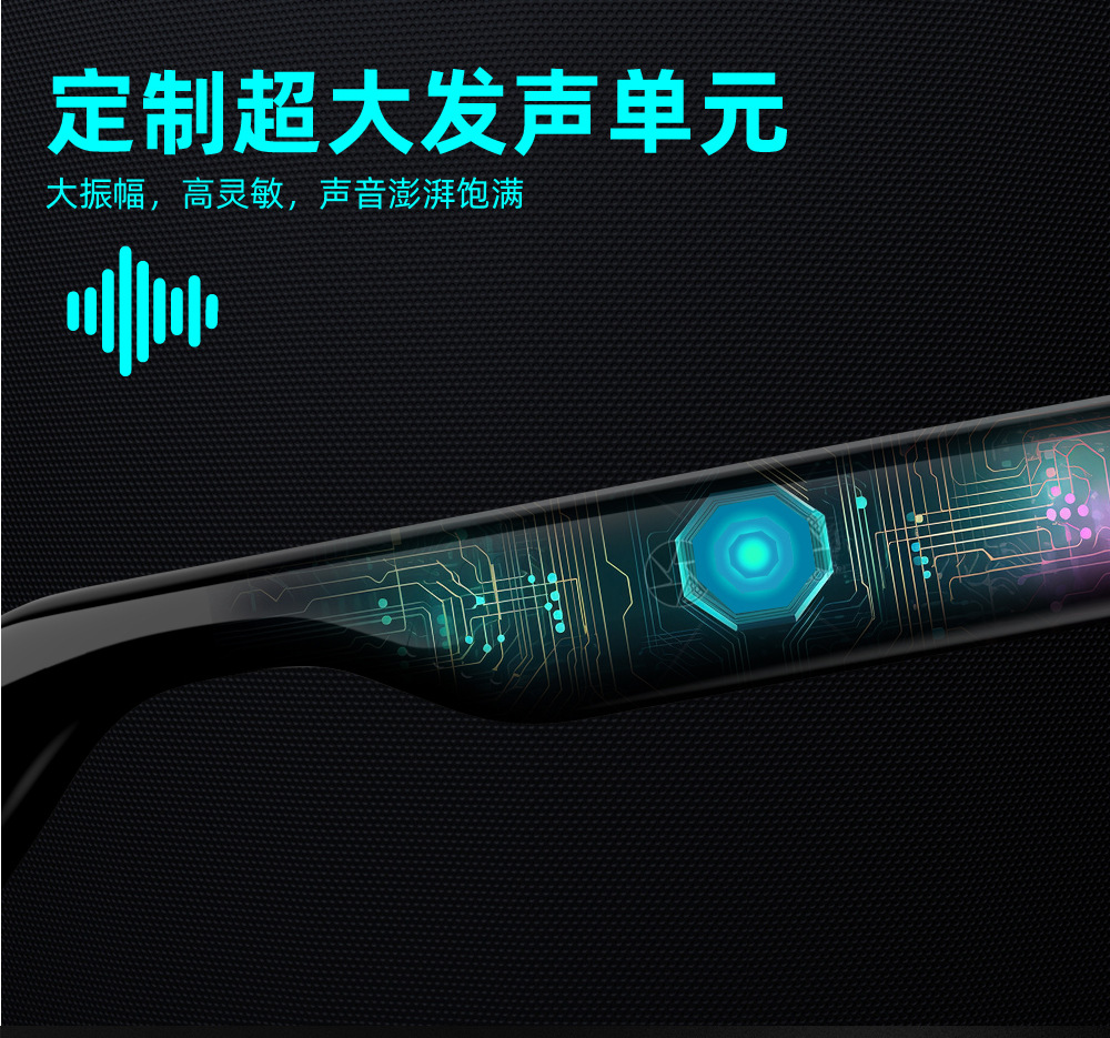 Y101智能蓝牙眼镜防水防汗蓝牙耳机语音通话防蓝光空气传导跨境详情11