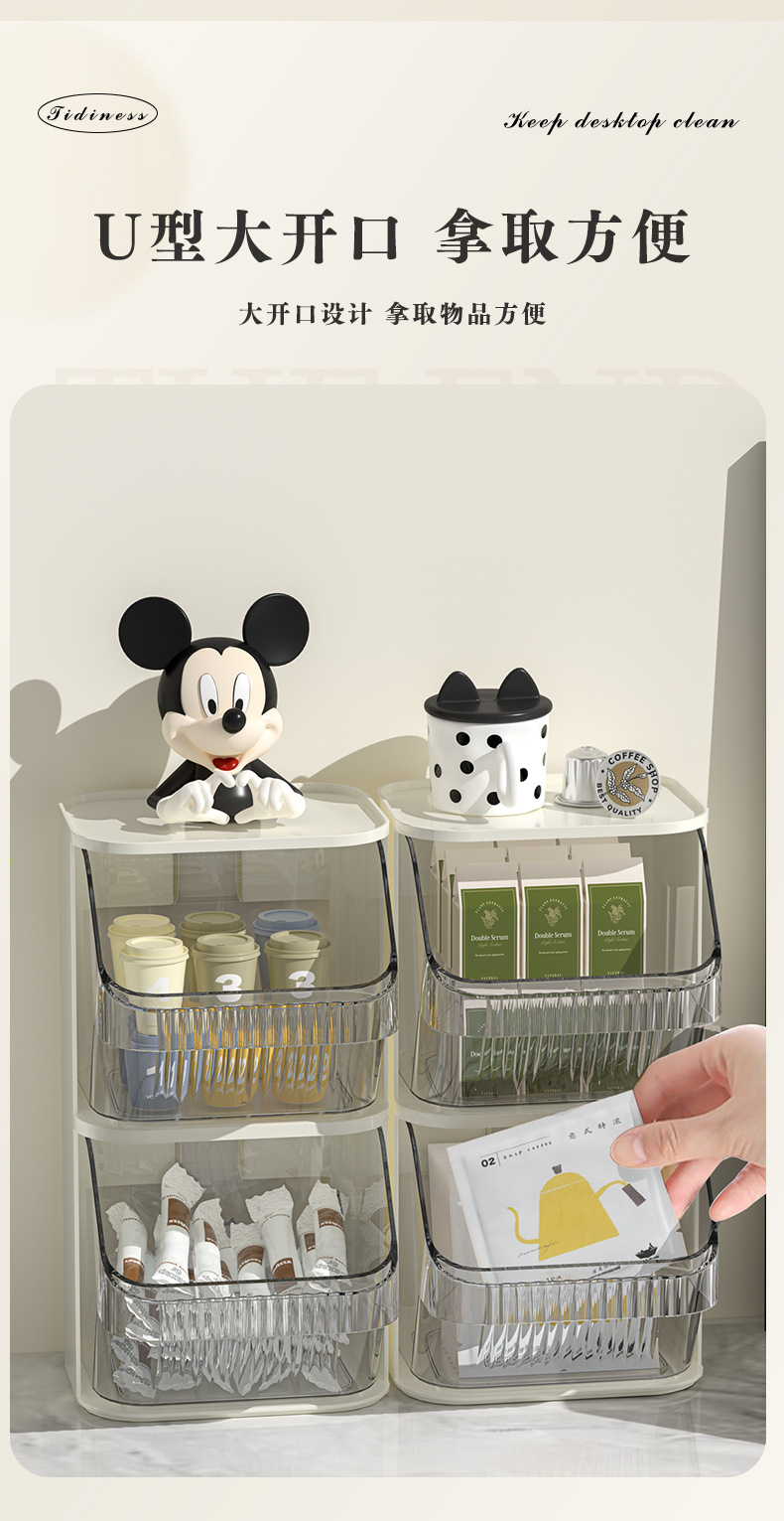 茶包收纳盒办公桌胶囊咖啡收纳架桌面置物架亚克力茶叶零食茶水间详情4