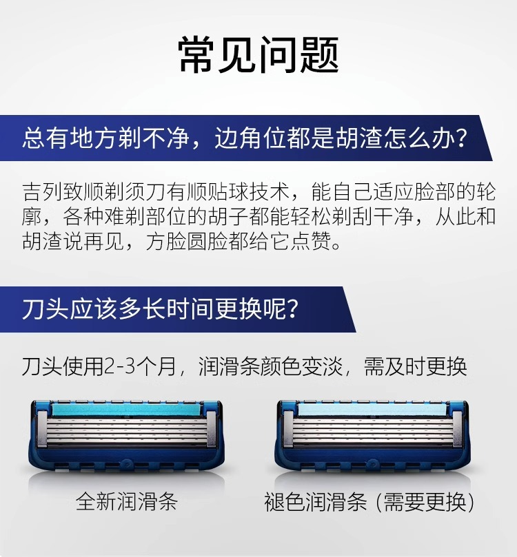 吉列锋隐致顺手动剃须刀5层刀片刀头刮胡刀引力盒正品礼盒男士详情10