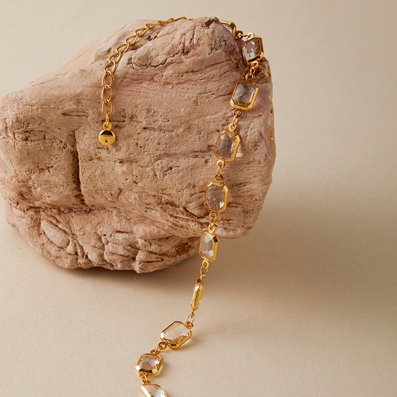 多巴胺手链跨境爱心设计小众几何水滴方形玻璃钻度假风小清新手饰详情31