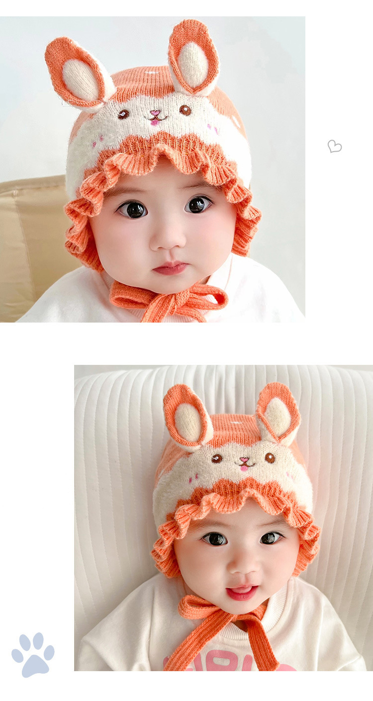 婴儿帽子秋冬款可爱超萌护耳新款男宝宝女童新生儿针织毛线儿童帽详情8
