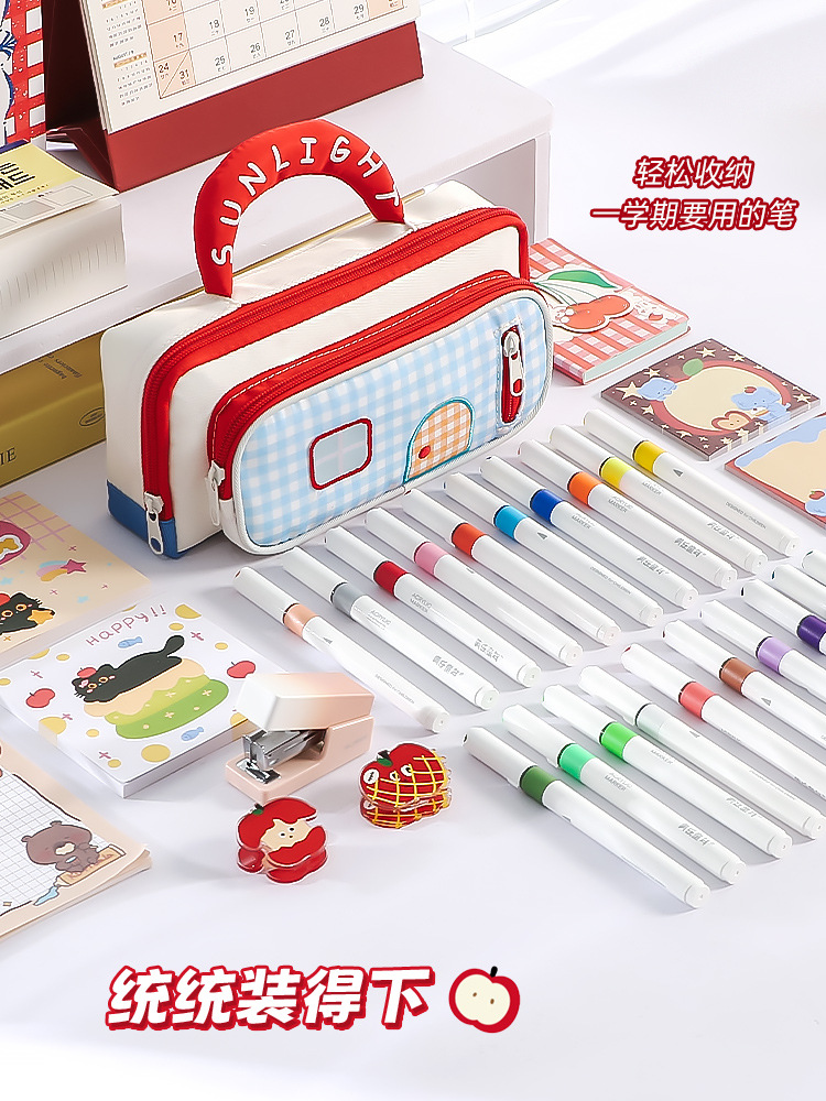 手提多巴胺小房子ins风高颜值笔袋高颜值大容量文具收纳袋文具盒详情6