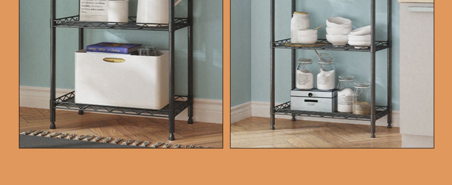 Factory wholesale kitchen shelves, microwave floor-standing metal storage, home bathroom, oven, multi-layer storage shelves pic 24