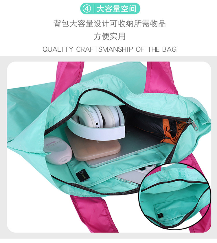 日系云朵包可折叠便携单肩手提收纳袋子大容量拉链超市买菜包防水详情10