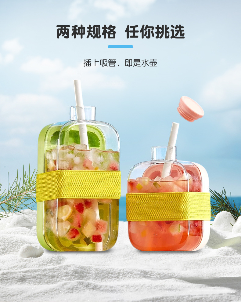 Cross-border ice cube tray water bottle two-in-one press water filling ice bucket, ice box, ice maker, high appearance level portable ice cube mold pic 7