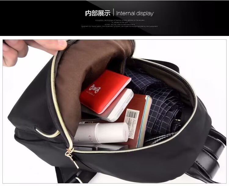 迪丽热巴同款双肩包新款女包韩版防水尼龙背包时尚学院风双肩详情16