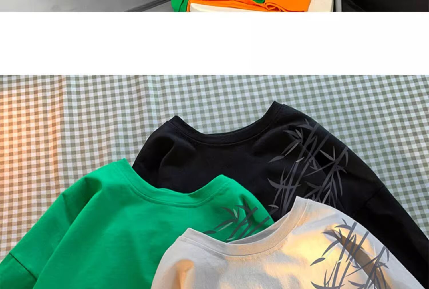 Pure cotton, new Chinese style, retro bamboo print short-sleeved T-shirt for men, summer trend, cool and stylish, loose round neck, half sleeve pic 17