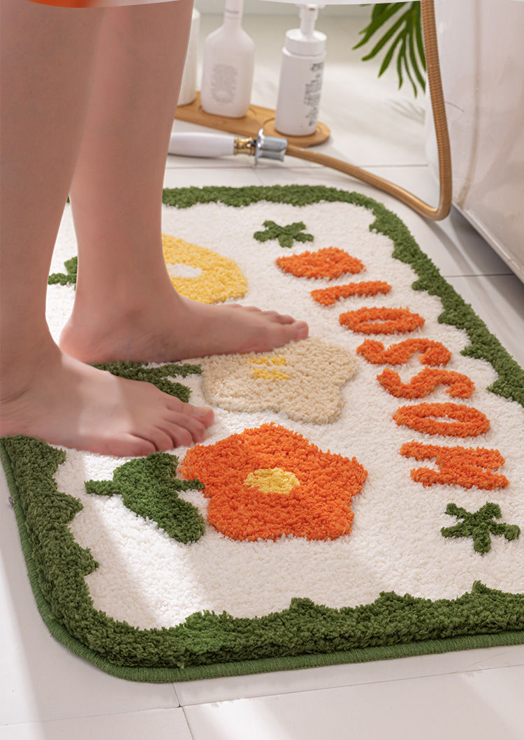 Wholesale of modern rural household bedroom entrance floor MATS, bathroom and toilet door MATS, water-absorbing and anti-slip faux cashmere carpets, cross-border export, densified and thickened, Chenier floor MATS, door MATS, bathroom, bathroom, bedroom and living room door MATS, water-absorbing and anti-slip pic 11