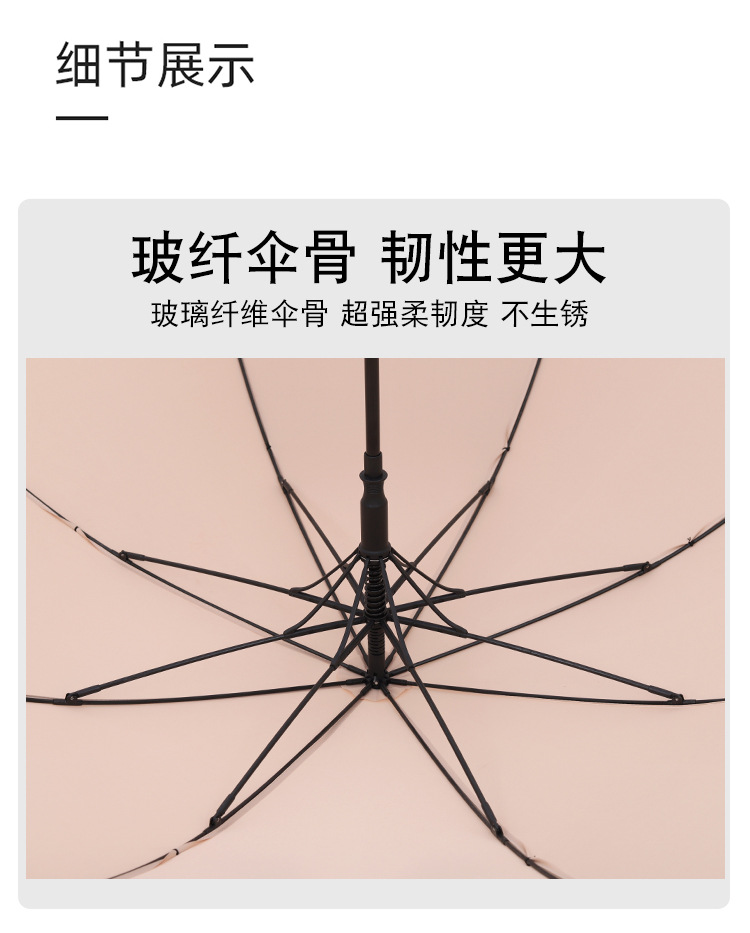 新款现货8骨自动实木长柄直杆伞男士商务雨伞礼品伞加印logo图案详情17