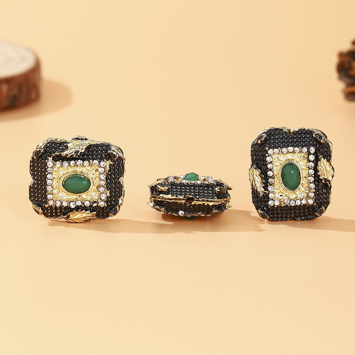 Tibetan-style Nepalese beads, loose beads, copper beads, back cloud inlay, retro ethnic style DIY jewelry accessories, spacer beads, bucket beads pic 13