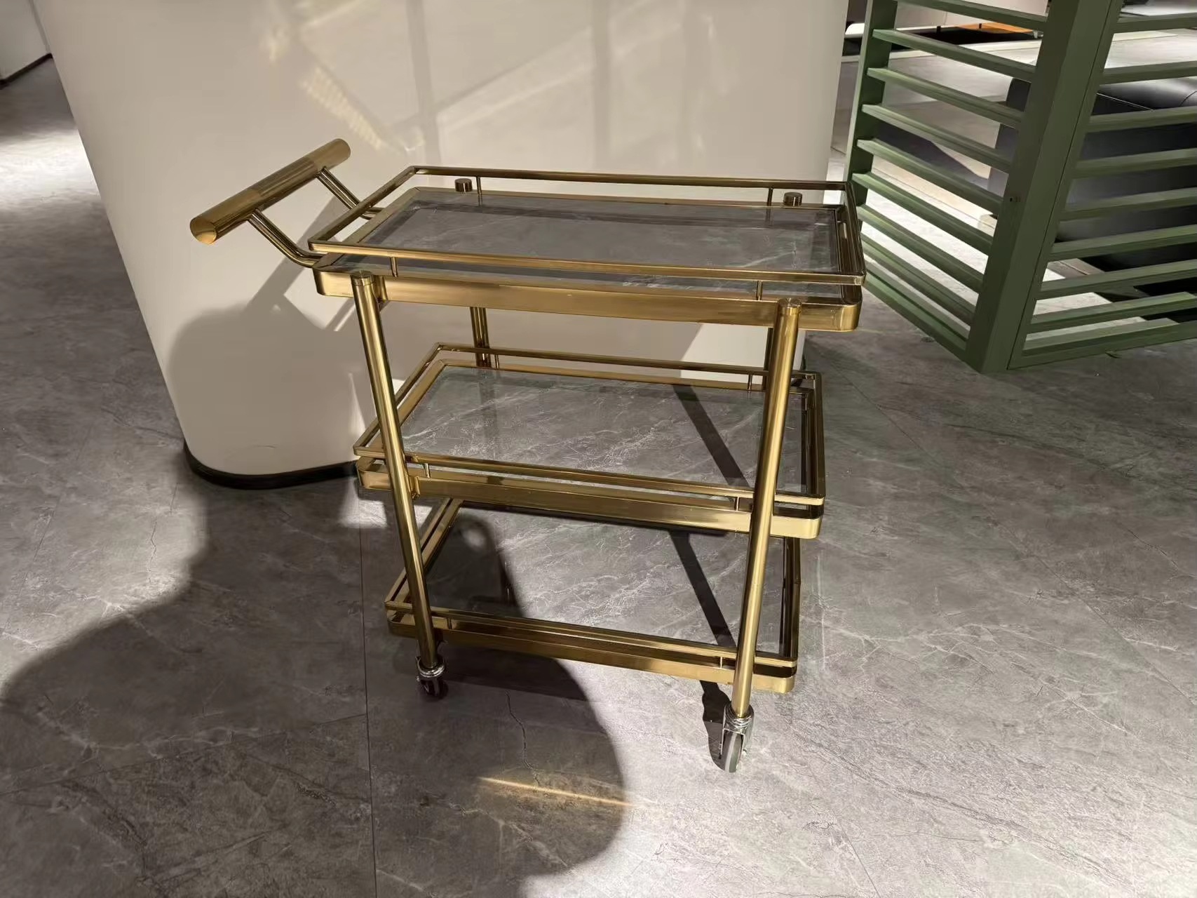 Thickened square tube stainless steel food cart, hotel restaurant food delivery cart, three-layer commercial multi-functional trolley pic 1