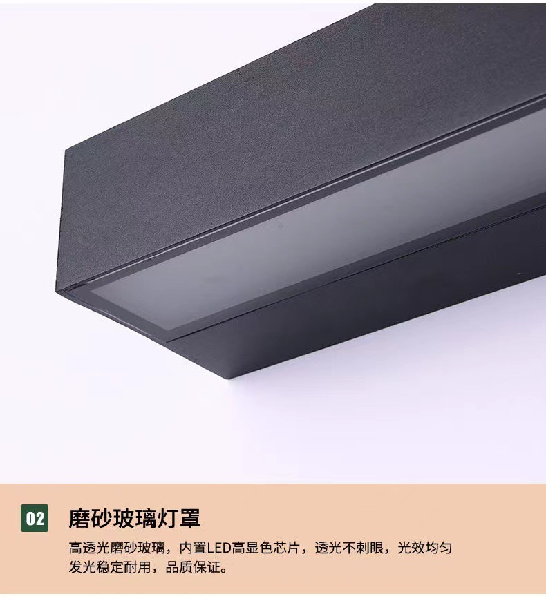 户外防水壁灯庭院露台墙壁装饰灯门口招牌灯极简卧室长条壁灯简约详情14