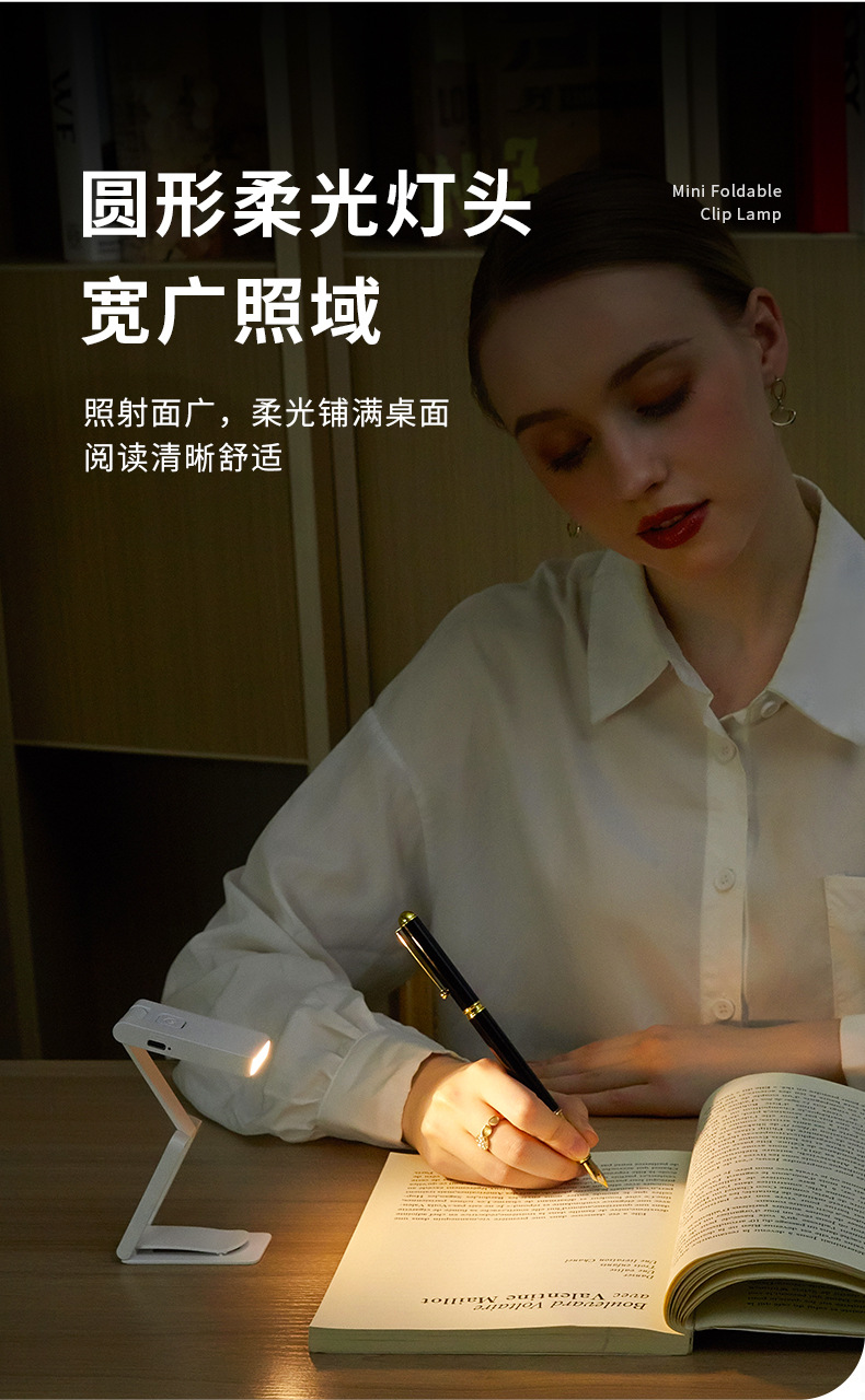 New cross-border mini desk lamp with usb charging, portable stand and clip for dual use, LED night light for reading, creative gift pic 13