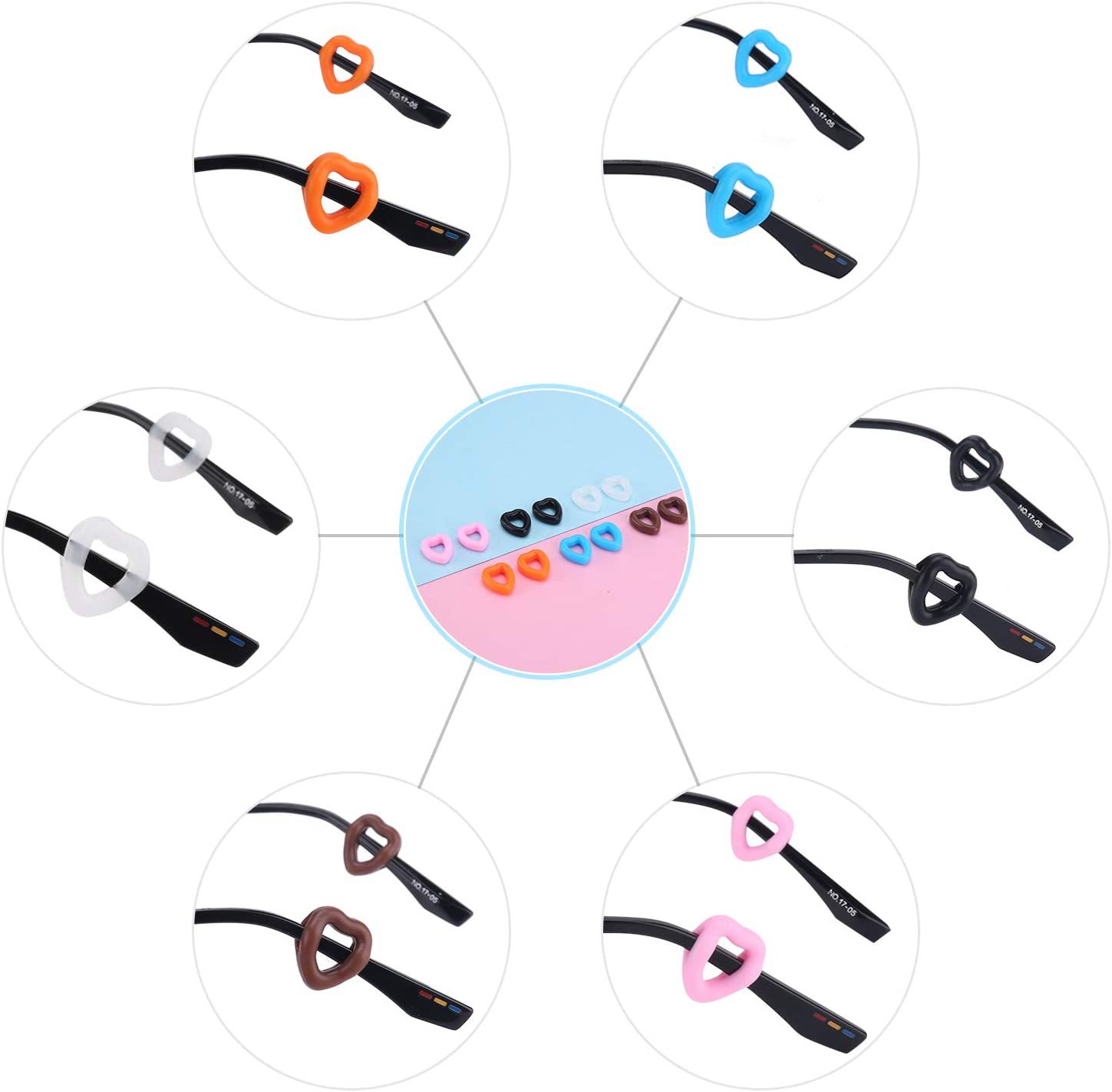 Cross-border bestseller 12 pairs of heart-shaped silicone anti-slip ear tips, comfortable anti-slip fixed ear pads, and eyeglass foot tips to prevent detachment pic 4