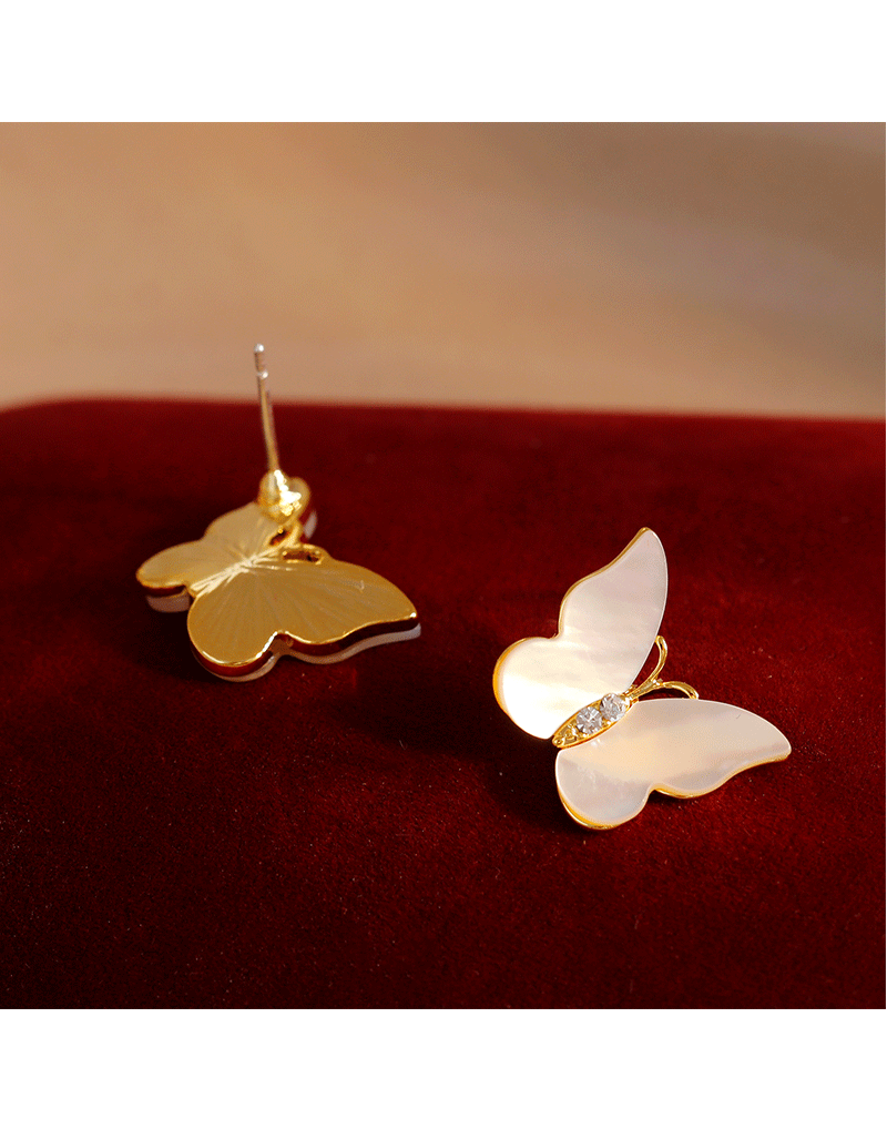 Hyacinth blanco bayas mariposa aretes para mujeres diseño de nicho ligero extravagancia shell temperamento pendientes simples orejas 925 agujas de plata ornamentos pic 5