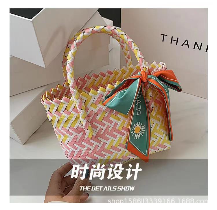 国潮斜编包手工沙滩包手提编织包拍照手礼包口袋包源头厂家手提包详情7