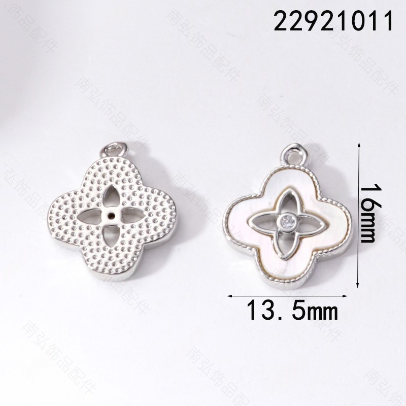18k real gold color retention, zirconium-inlaid natural mother-of-pearl four-leaf clover pendant, diy handcrafted jewelry, bracelet, necklace accessory pic 5