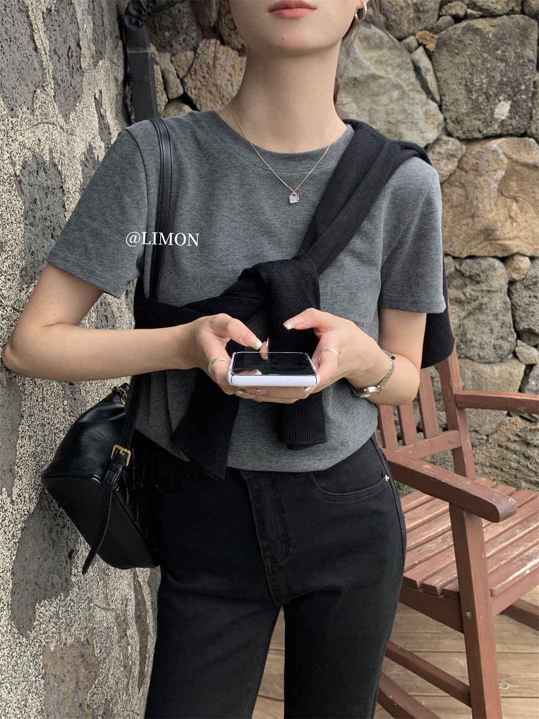 THE LEMON柠檬绿茶正肩磨毛短袖t恤女2024秋季新款百搭上衣打底衫详情47