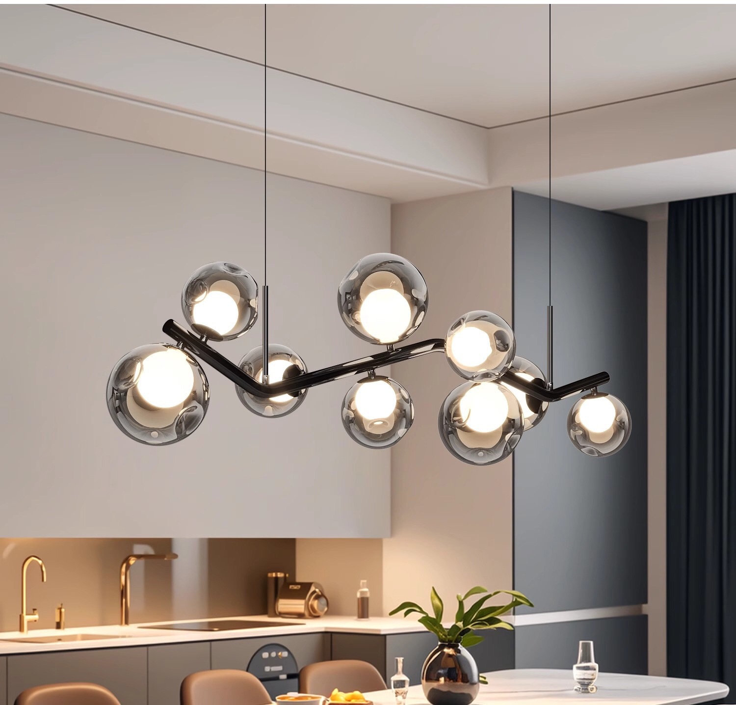 Restaurant chandelier, Italian magic bean, living room bar counter, minimalist hall, dining room, master bedroom lighting fixtures, molecular magic bean lamps pic 3