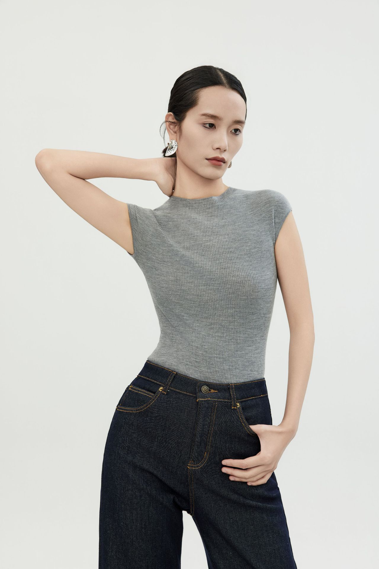 白露版型巨好无缝短袖针织衫半袖打底上衣圆领T恤女羊毛衫修身详情17