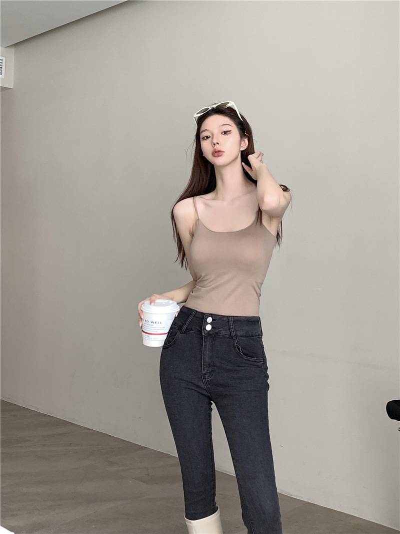 春夏无痕辣妹内搭纯欲美背吊带背心带胸垫外穿打底上衣裹胸抹胸女详情27