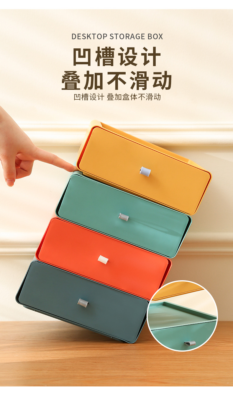 Drawer-type desktop storage box, storage box, office desk rack, organizing cabinet, wholesale organizing box pic 9