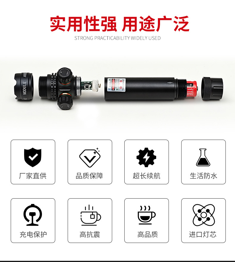 新款超低管夹加长红外线绿点激光瞄准器瞄准镜上下左右可调瞄准仪详情2