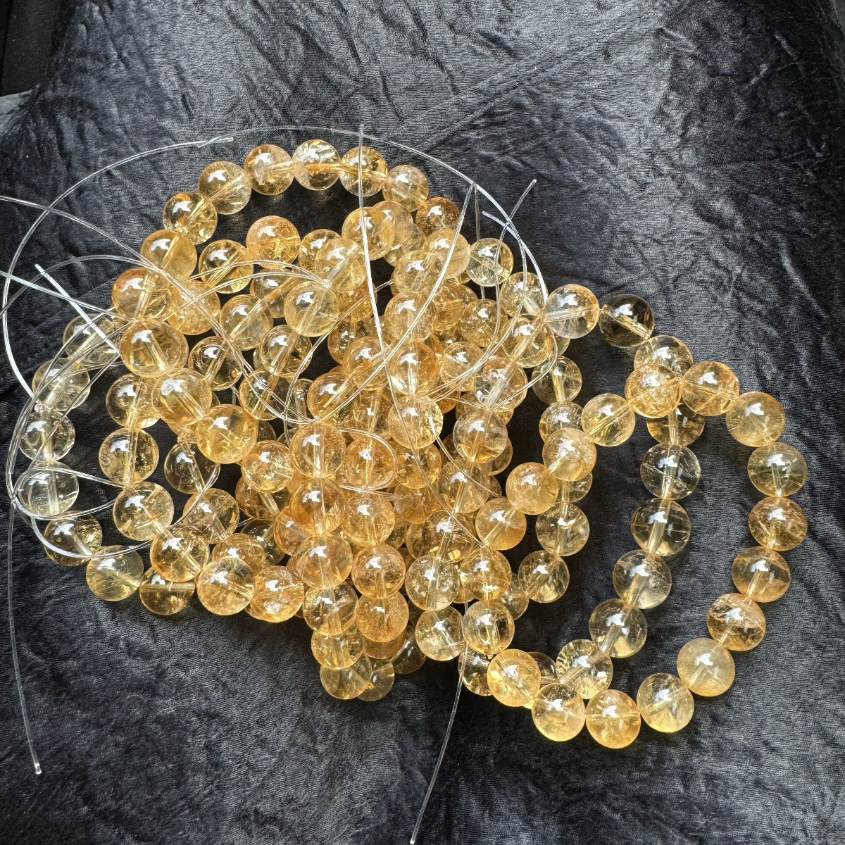 JSY【星汉灿烂】原创天然阿赛斯特莱黄水晶手串招财运礼物高级感详情3